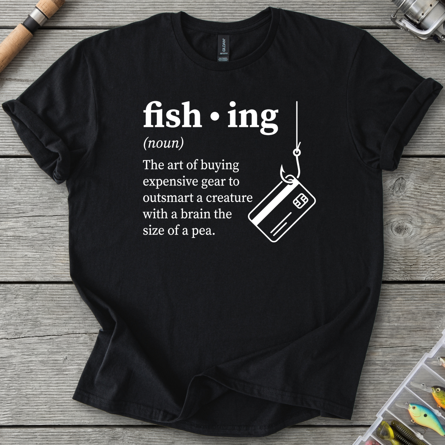 Funny Fishing Definition T-Shirt — Black | River Giants Club