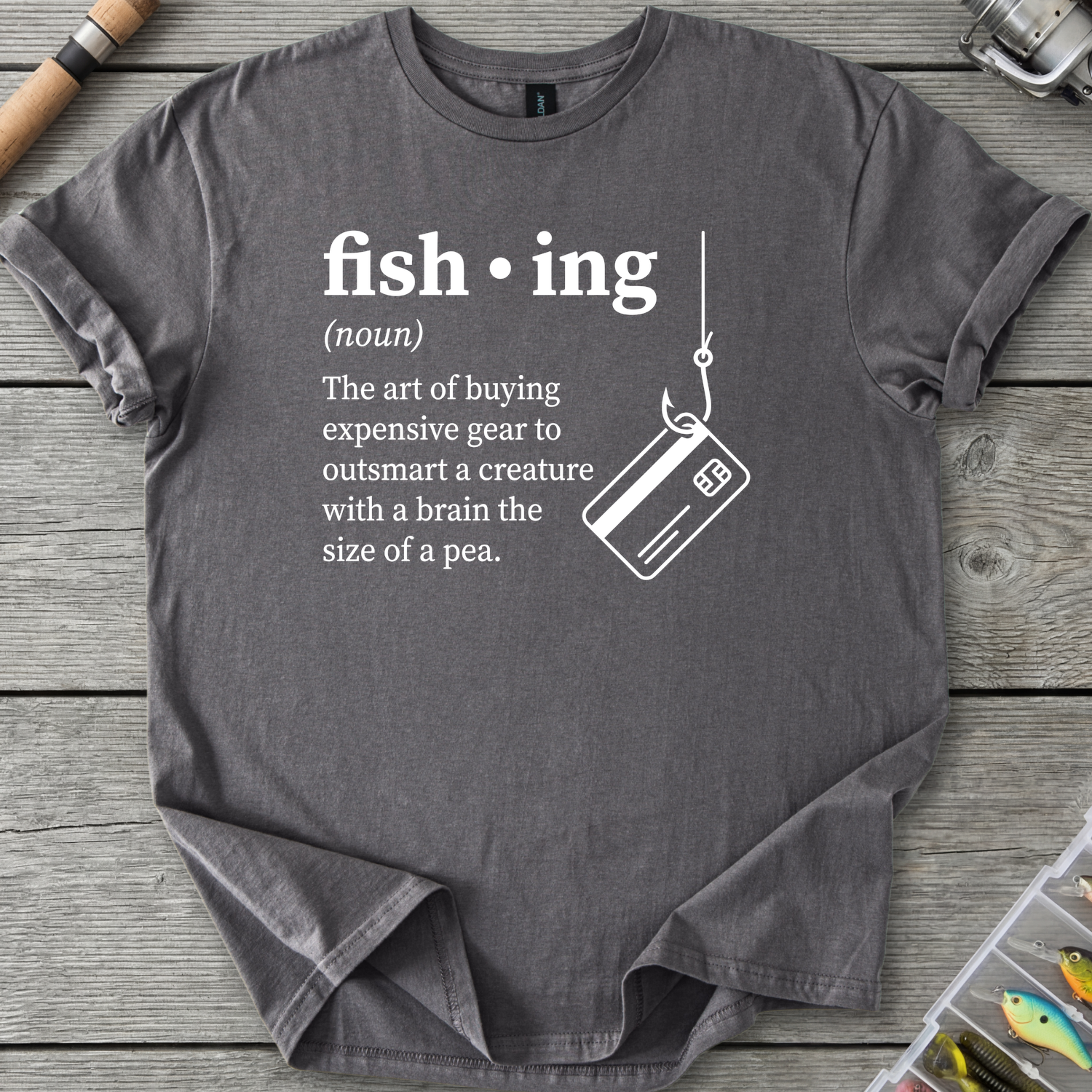 Funny Fishing Definition T-Shirt — Charcoal | River Giants Club