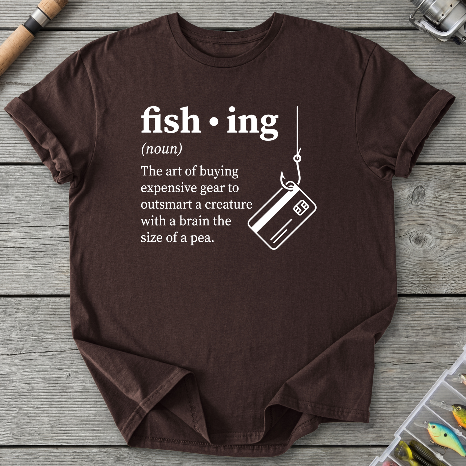 Funny Fishing Definition T-Shirt — Dark Chocolate | River Giants Club
