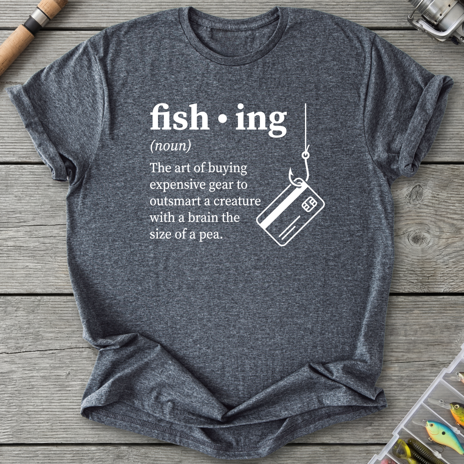 Funny Fishing Definition T-Shirt — Dark Heather | River Giants Club
