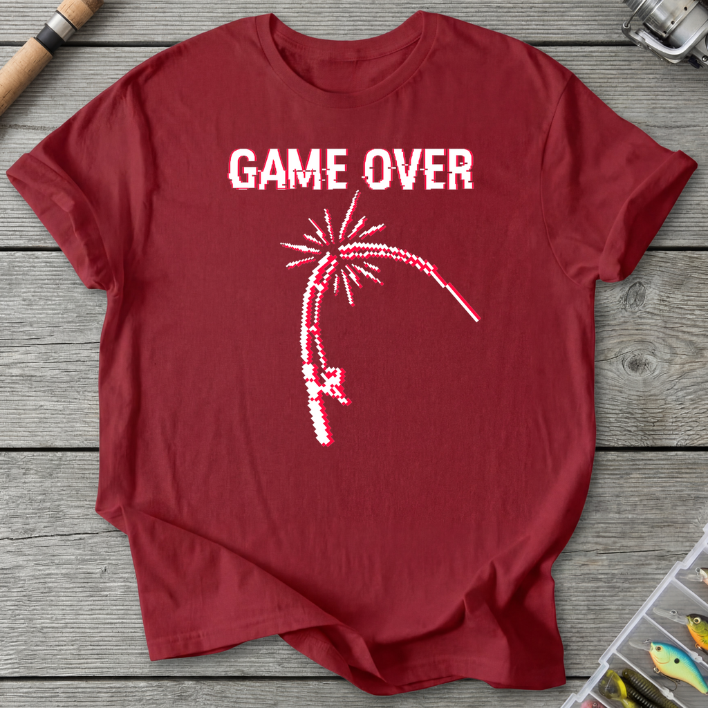 Game Over Rod Break T‑Shirt — Antique Cherry Red | River Giants Club