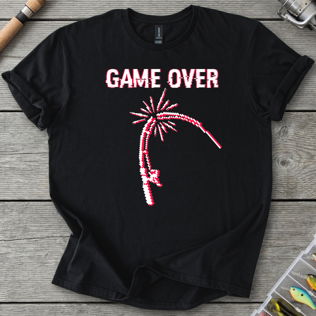 Game Over Rod Break T‑Shirt — Black | River Giants Club