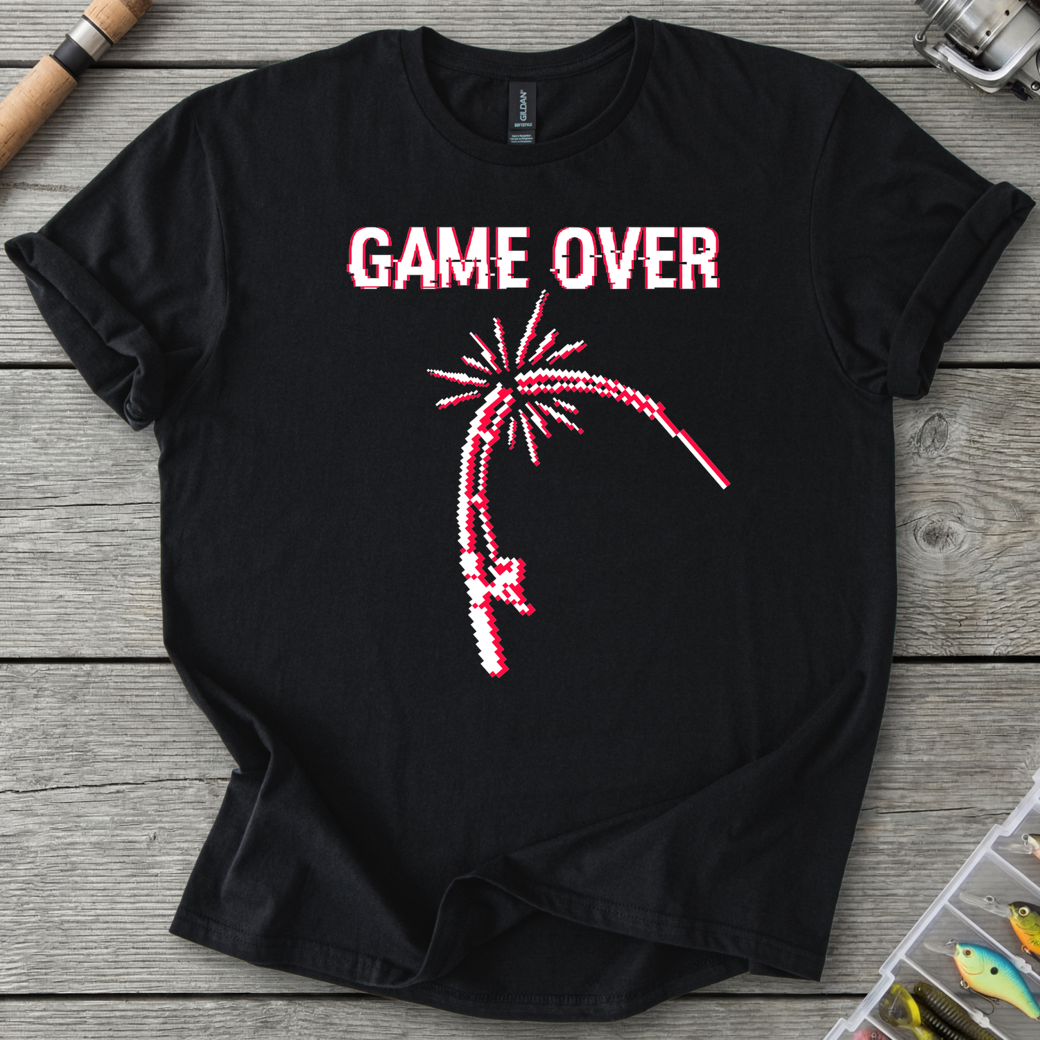 Game Over Rod Break T‑Shirt — Black | River Giants Club