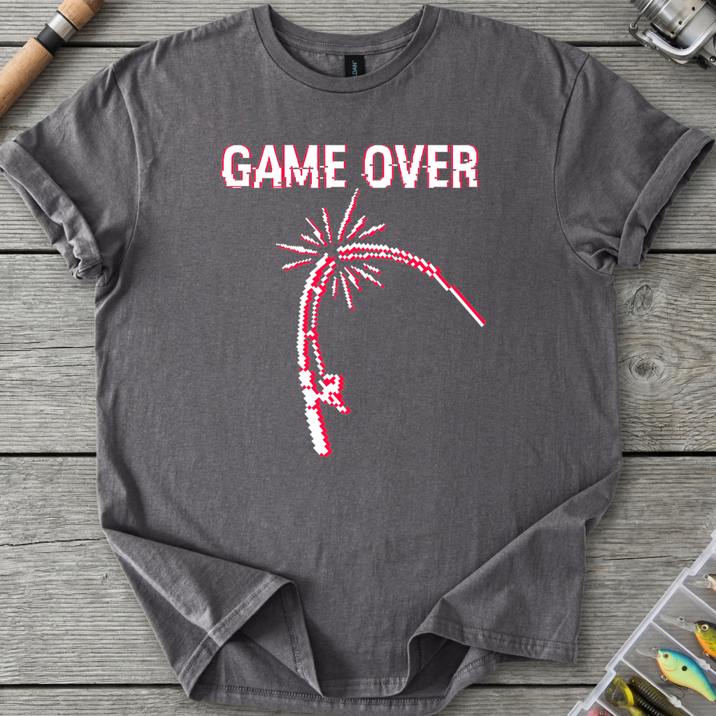 Game Over Rod Break T‑Shirt — Charcoal | River Giants Club