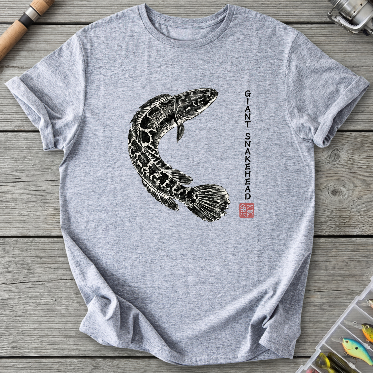 Giant Snakehead Japanese Art T-Shirt — Sport Grey | River Giants Club