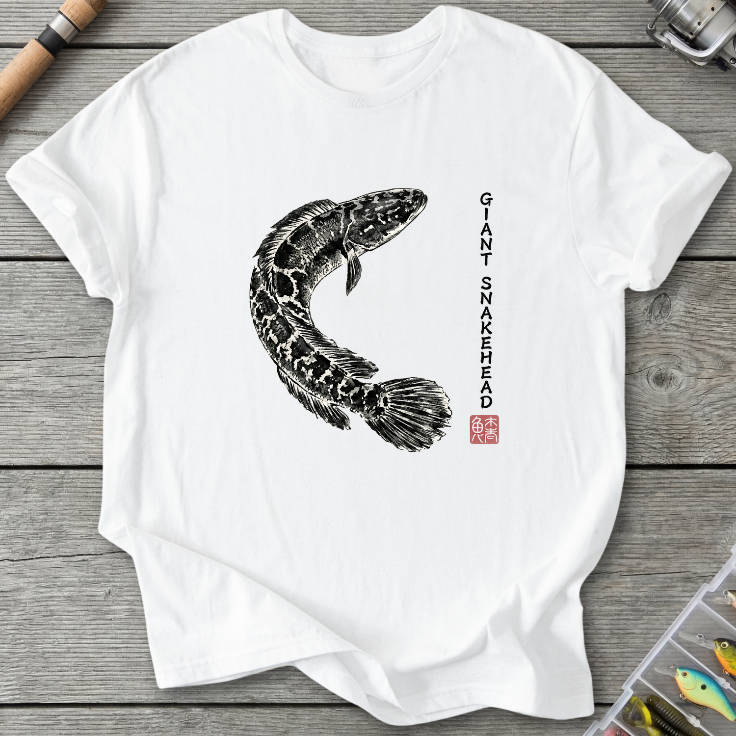 Giant Snakehead Japanese Art T-Shirt — White | River Giants Club