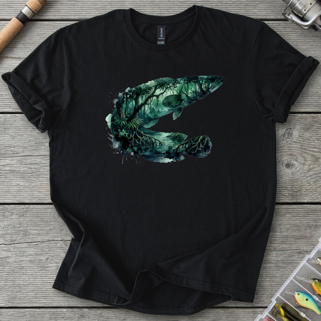 Giant Snakehead Silhouette T-Shirt — Black | River Giants Club