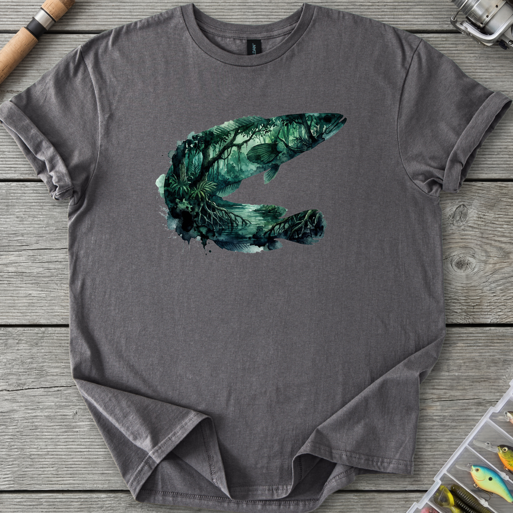 Giant Snakehead Silhouette T-Shirt — Charcoal | River Giants Club