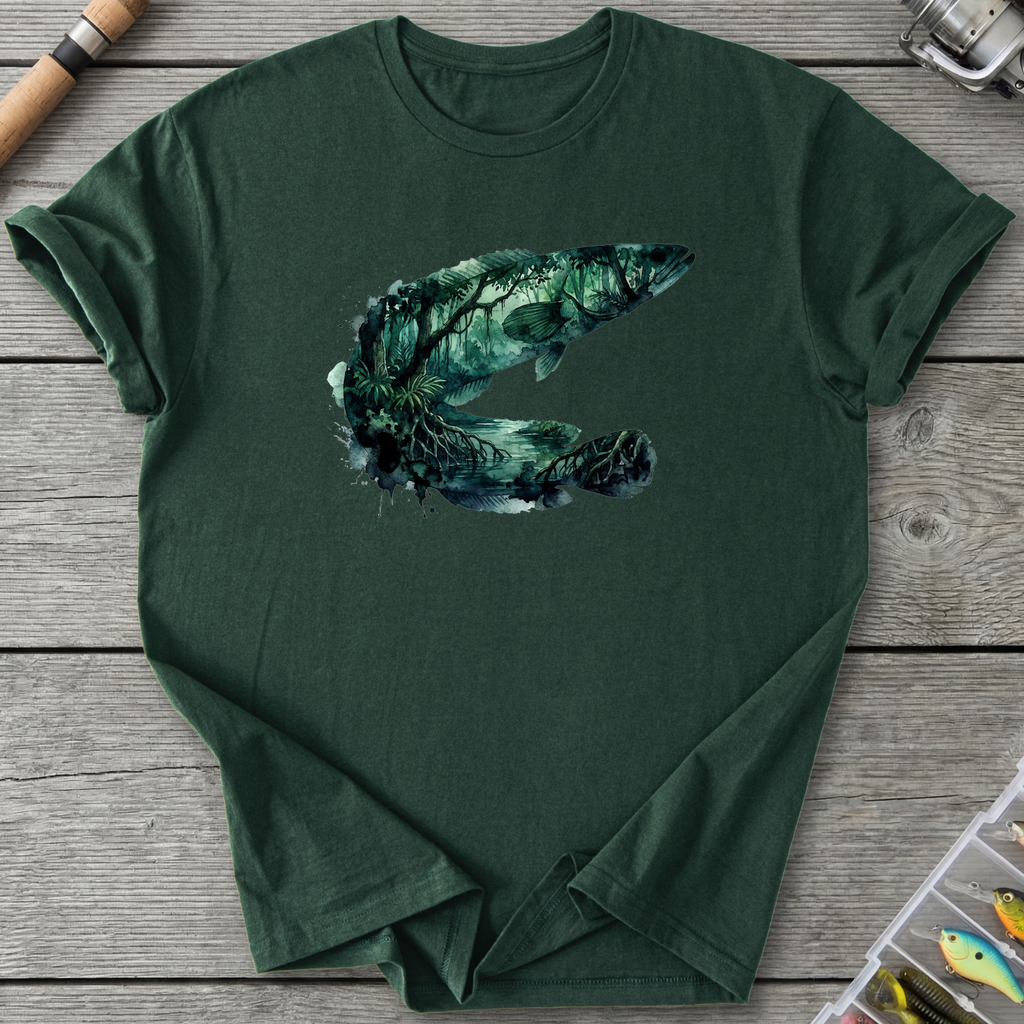 Giant Snakehead Silhouette T-Shirt — Forest Green | River Giants Club