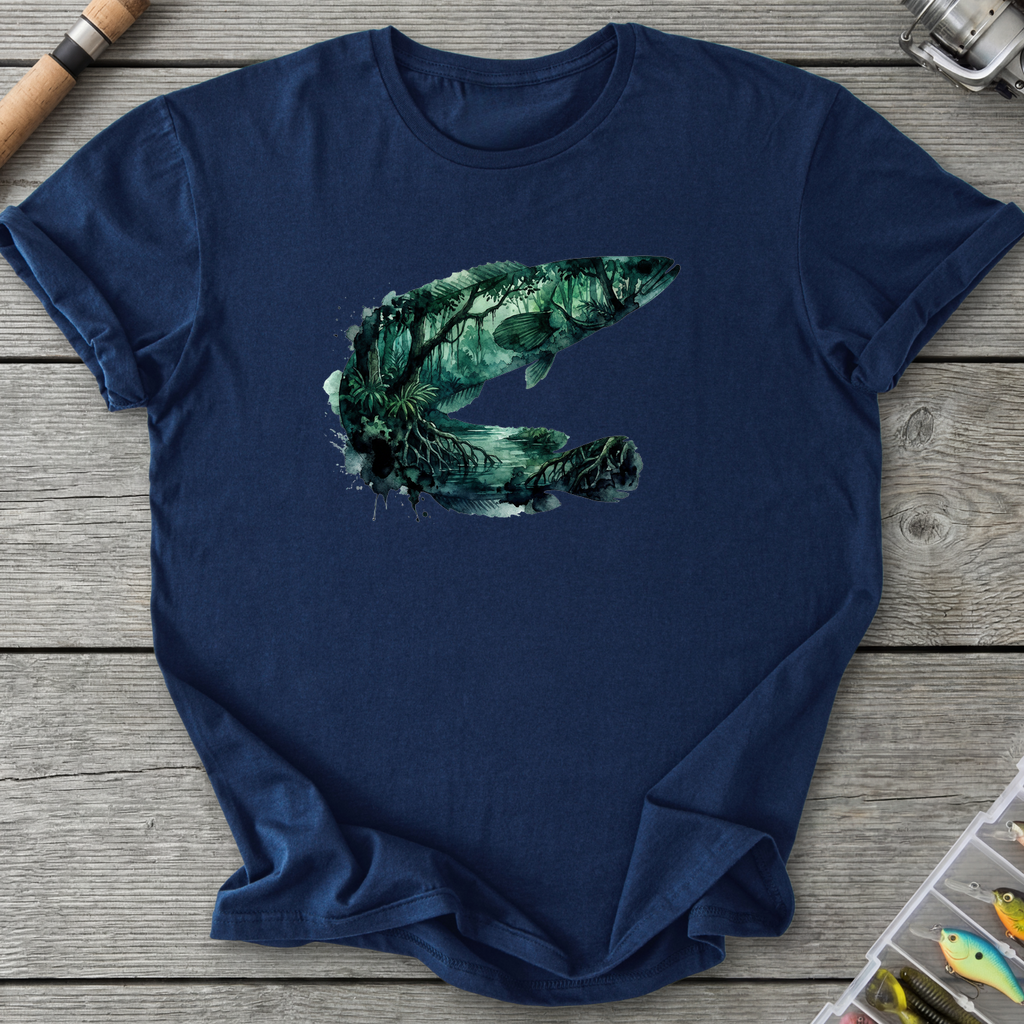 Giant Snakehead Silhouette T-Shirt — Navy | River Giants Club