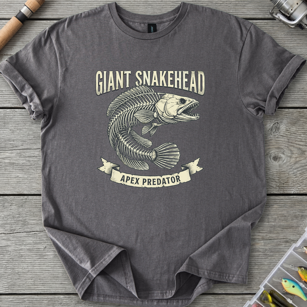 Giant Snakehead Skeleton T-Shirt — Charcoal | River Giants Club