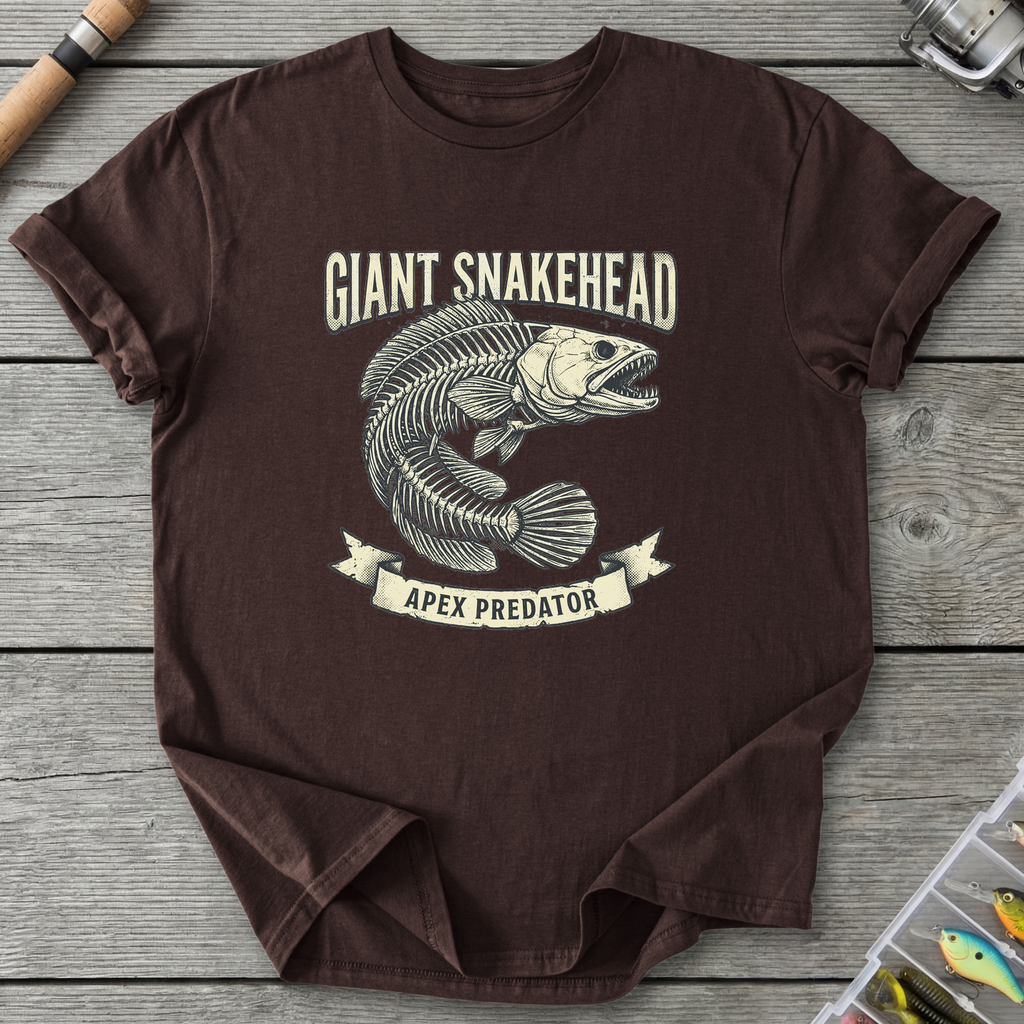 Giant Snakehead Skeleton T-Shirt — Dark Chocolate | River Giants Club
