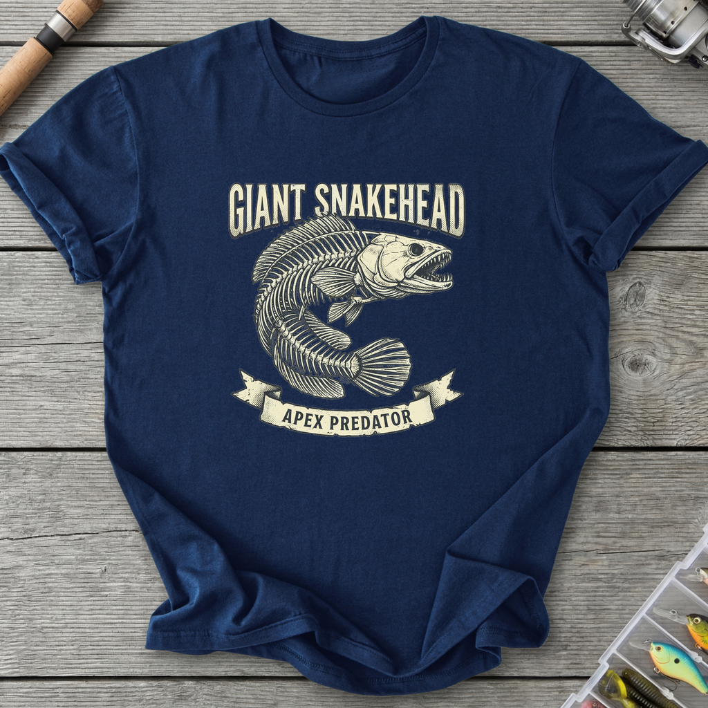 Giant Snakehead Skeleton T-Shirt — Navy | River Giants Club