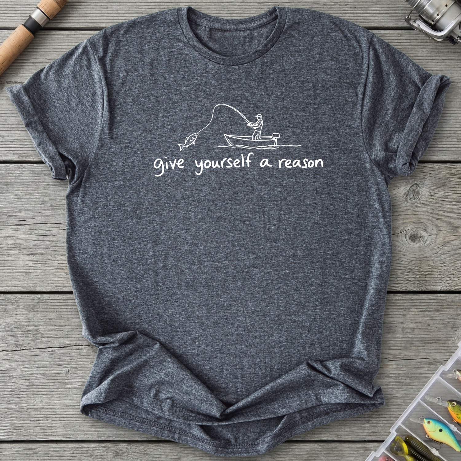 Give Yourself a Reason T-Shirt — Dark Heather | River Giants Club