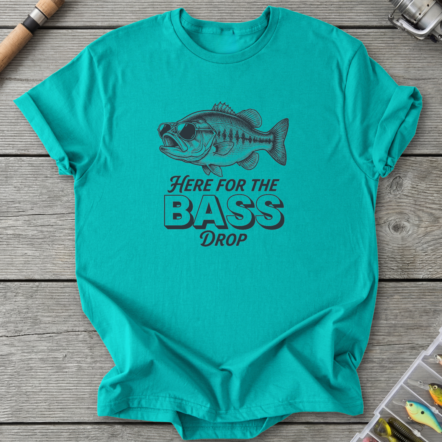 Here for the Bass Drop T-Shirt — Jade Dome | River Giants Club