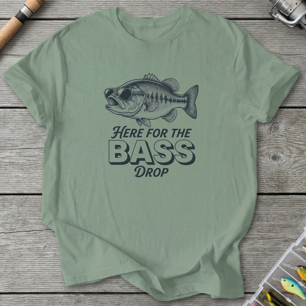 Here for the Bass Drop T-Shirt — Sage | River Giants Club