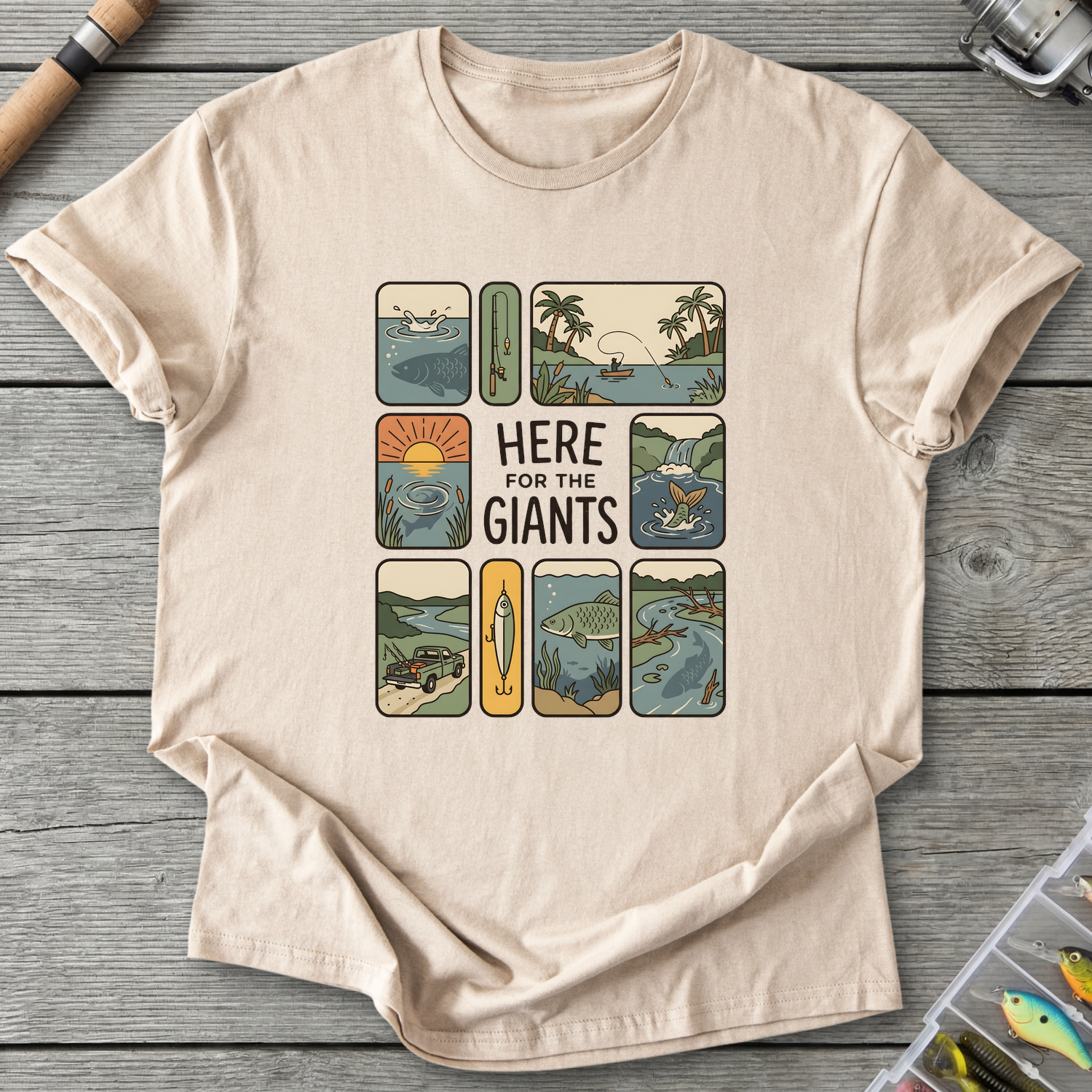 Here For The Giants T-Shirt — Sand | River Giants Club