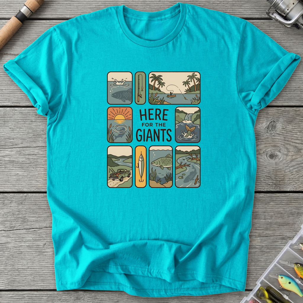 Here For The Giants T-Shirt — Tropical Blue | River Giants Club