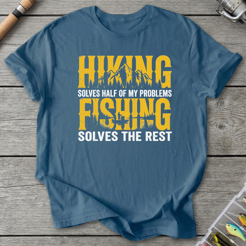 Hiking & Fishing T-Shirt — Indigo Blue | River Giants Club