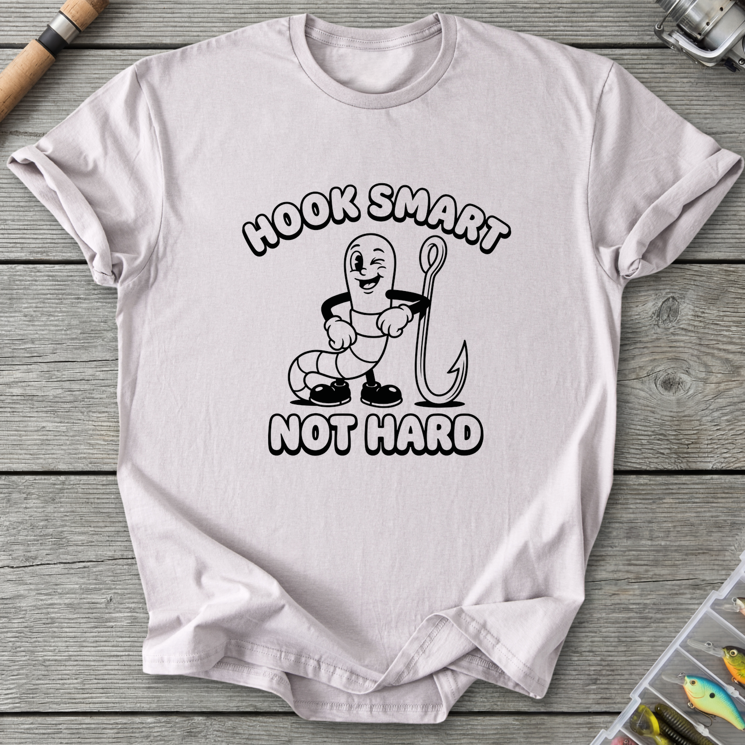 Hook Smart Not Hard T-Shirt — Ice Grey | River Giants Club