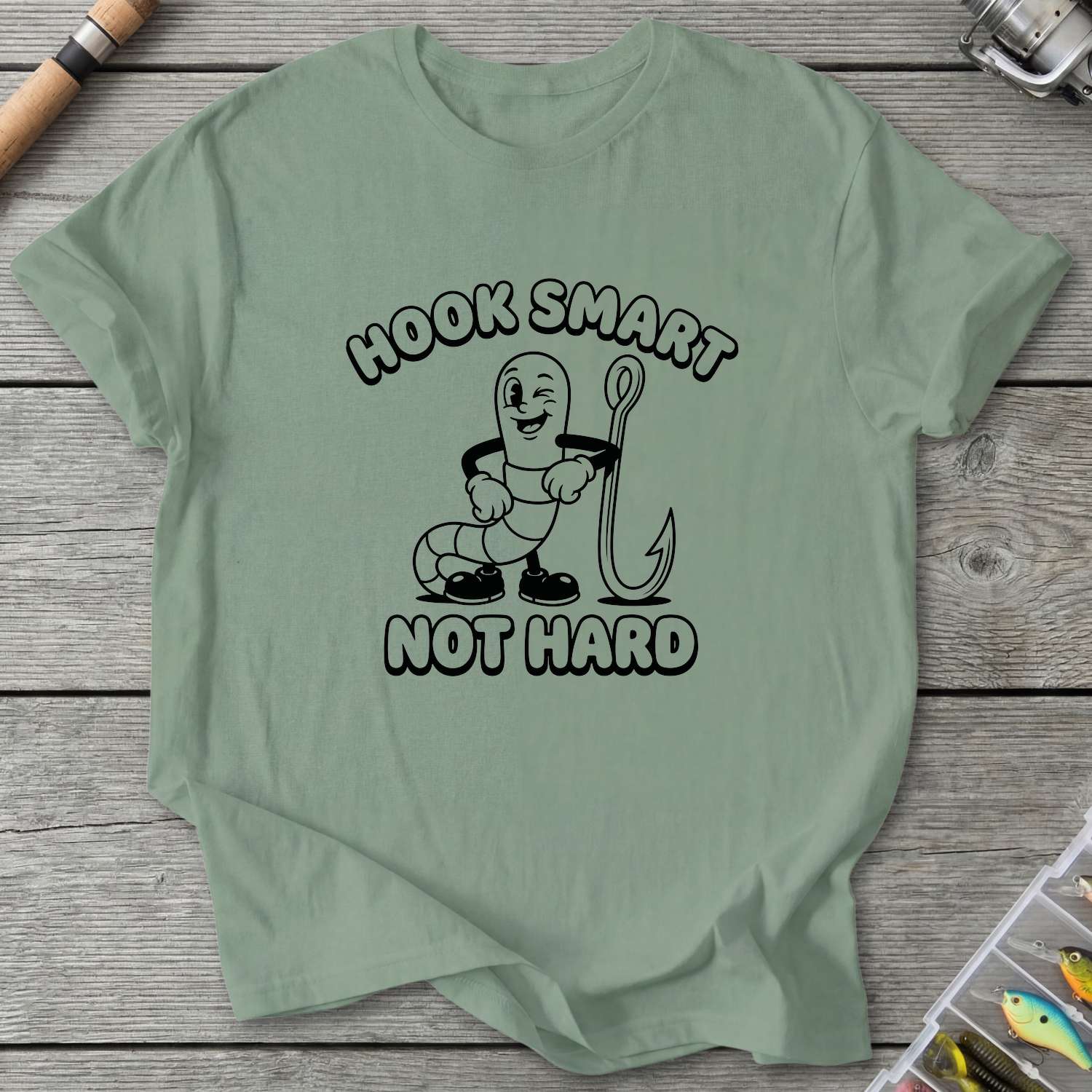 Hook Smart Not Hard T-Shirt — Sage | River Giants Club