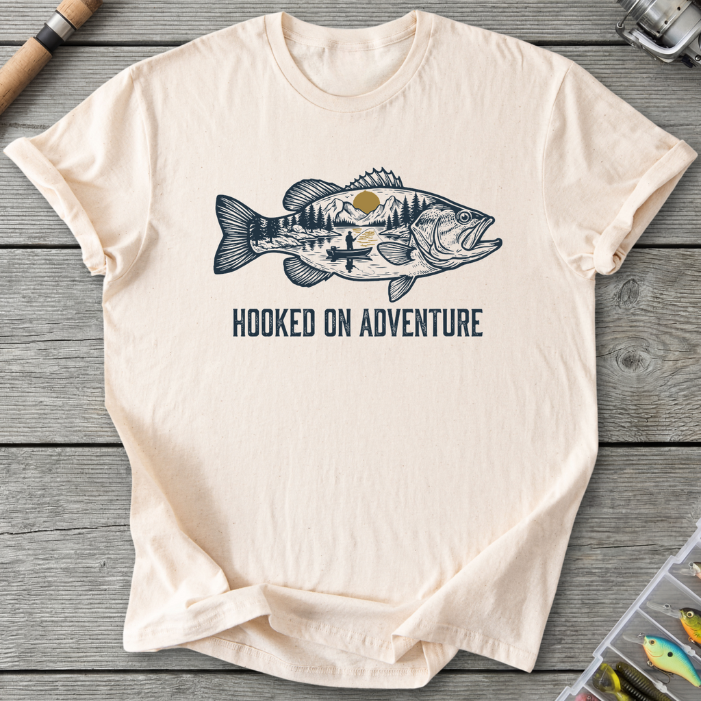 Hooked on Adventure Fish T-Shirt — Natural | River Giants Club