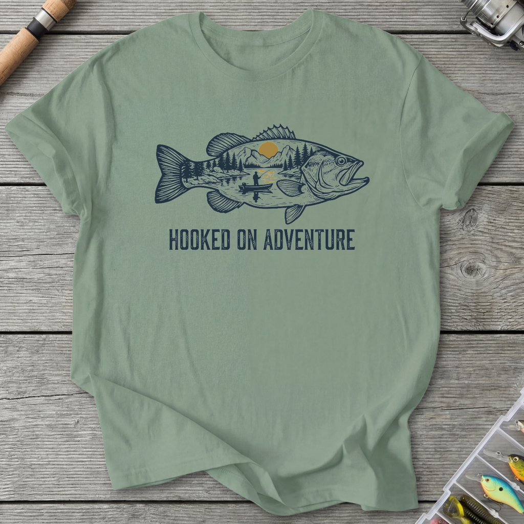 Hooked on Adventure Fish T-Shirt — Sage | River Giants Club