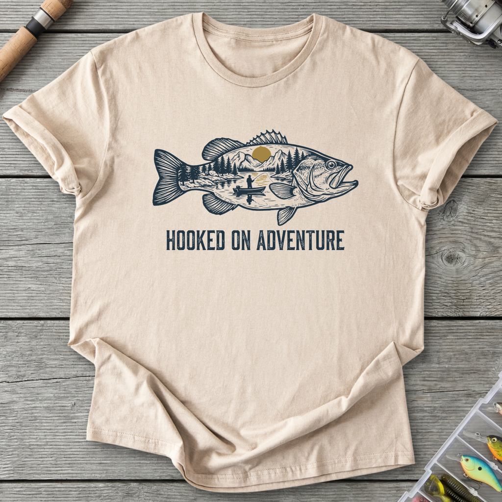 Hooked on Adventure Fish T-Shirt — Sand | River Giants Club