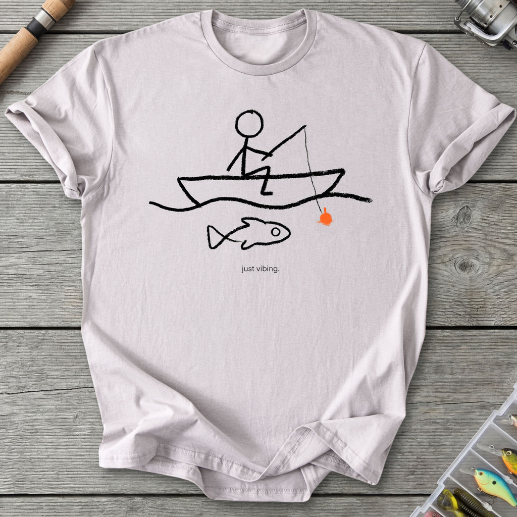 Just Vibing Fishing T-Shirt — Ice Grey | River Giants Club