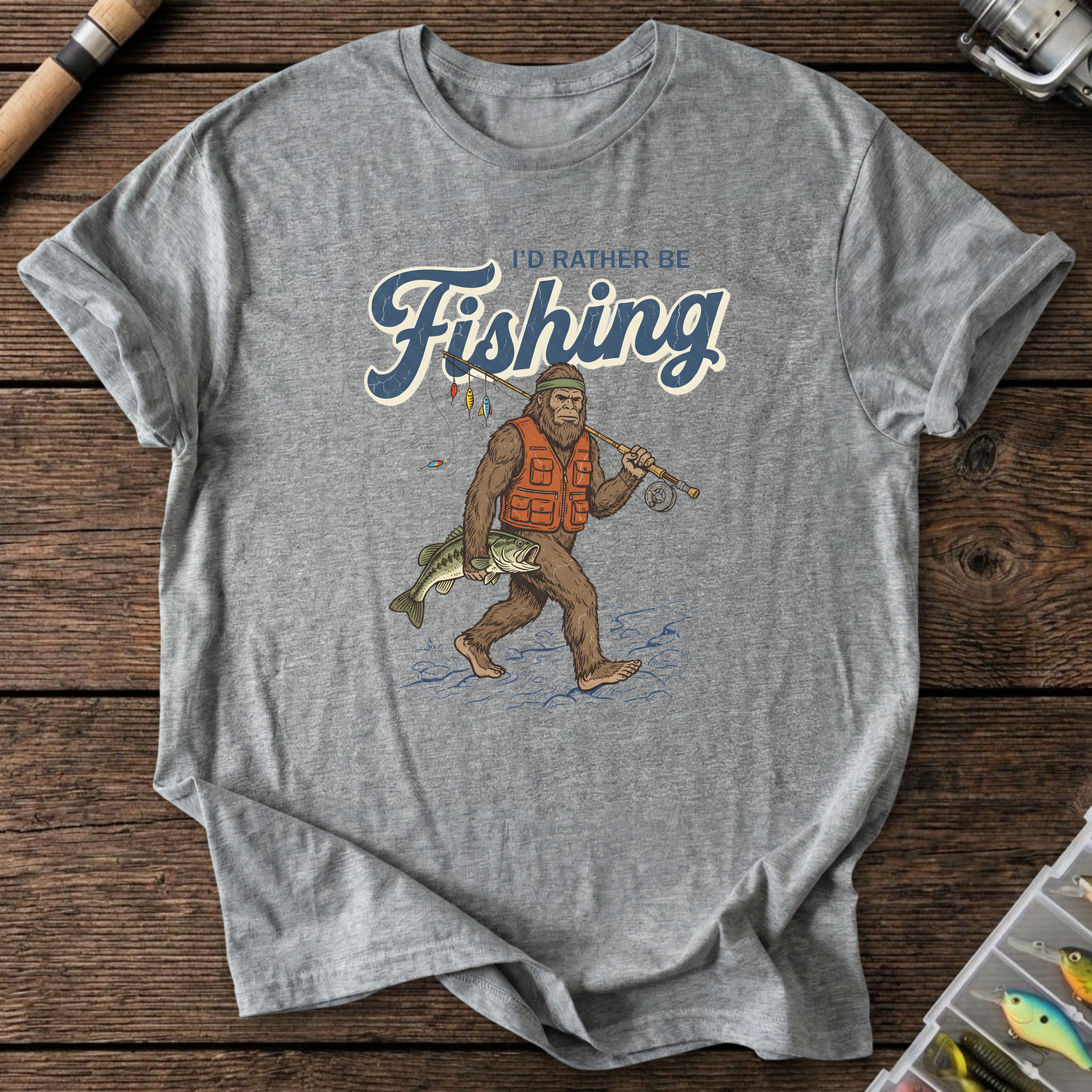 I'd Rather Be Fishing T-Shirt — Graphite Heather | River Giants Club