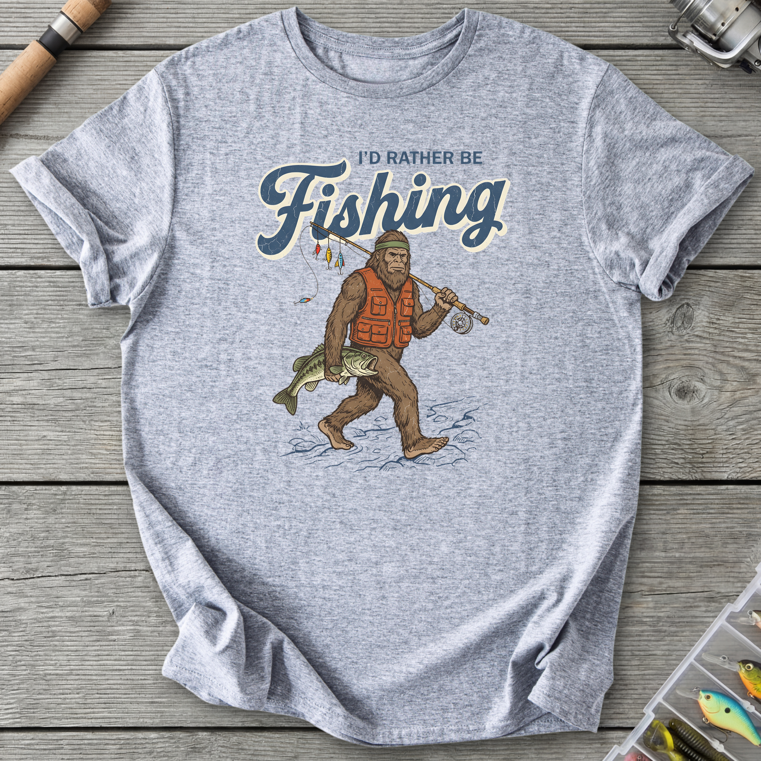 I'd Rather Be Fishing T-Shirt — Sport Grey | River Giants Club