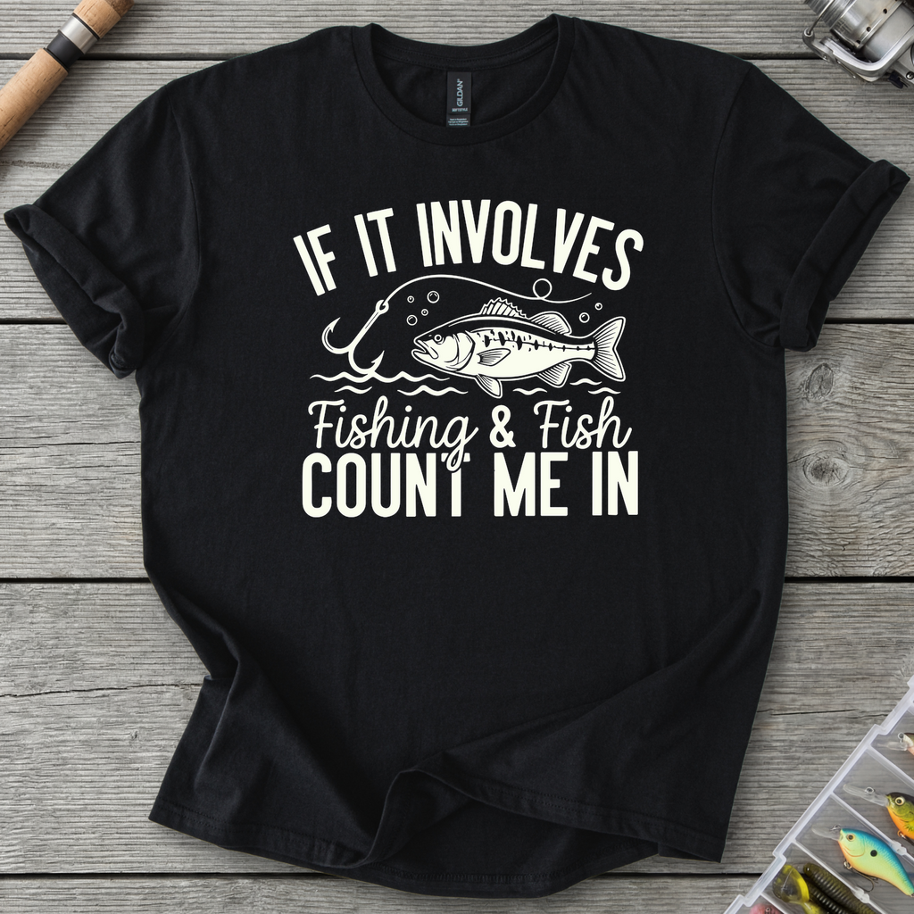 If It Involves Fishing T-Shirt — Black | River Giants Club