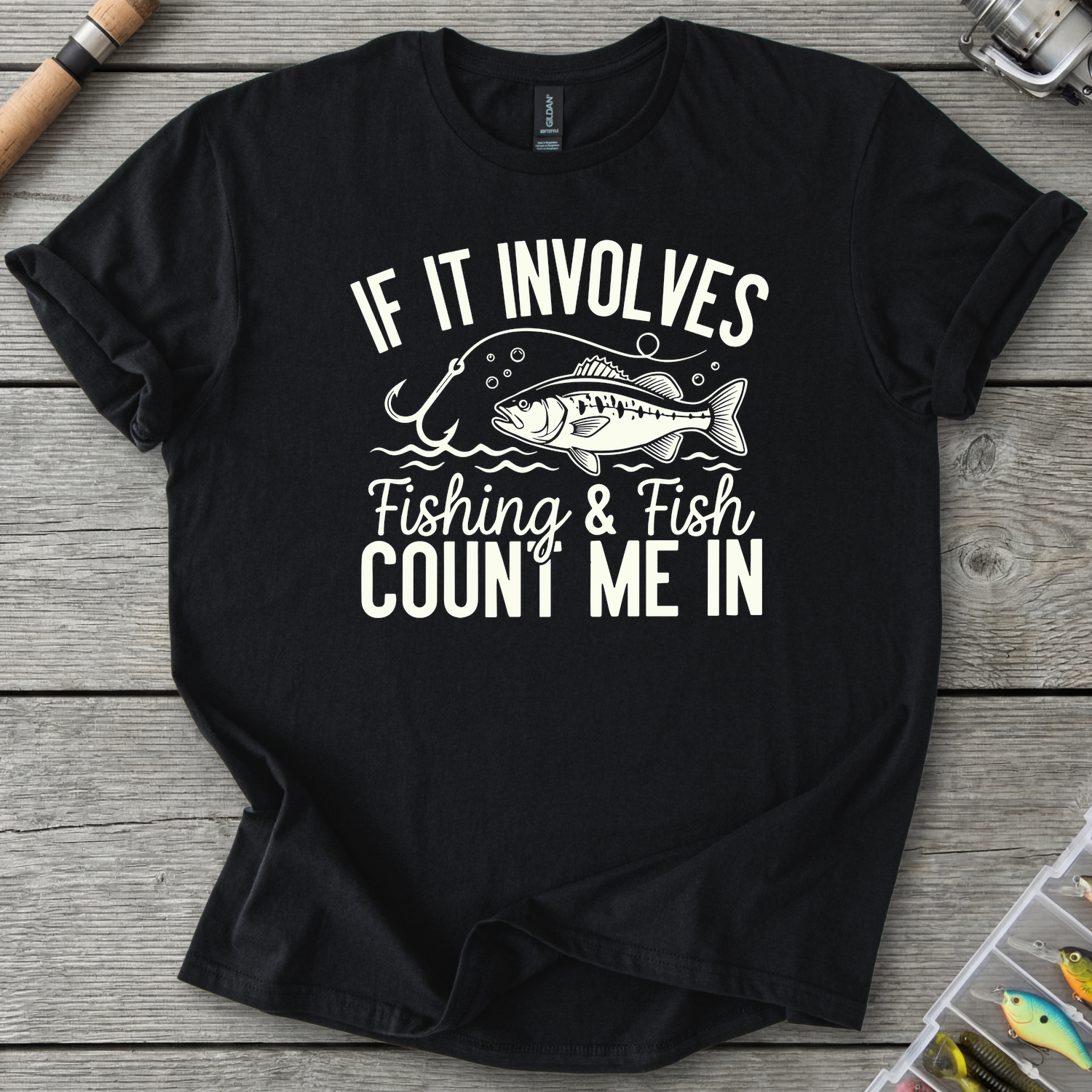 If It Involves Fishing T-Shirt — Black | River Giants Club