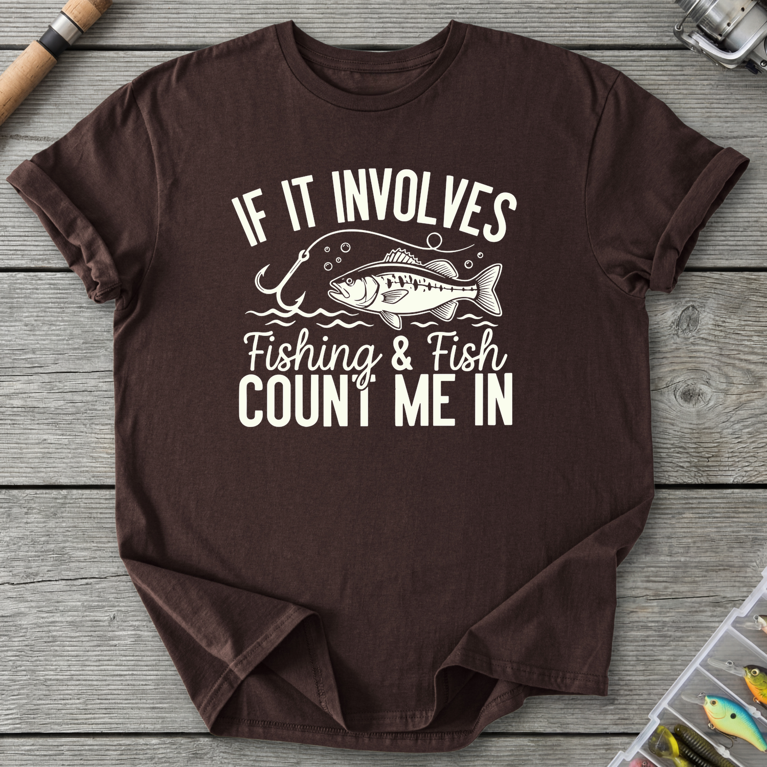 If It Involves Fishing T-Shirt — Dark Chocolate | River Giants Club