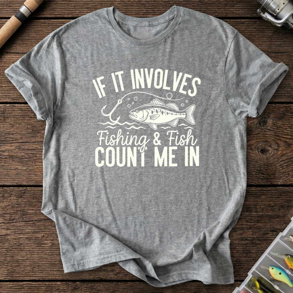 If It Involves Fishing T-Shirt — Graphite Heather | River Giants Club