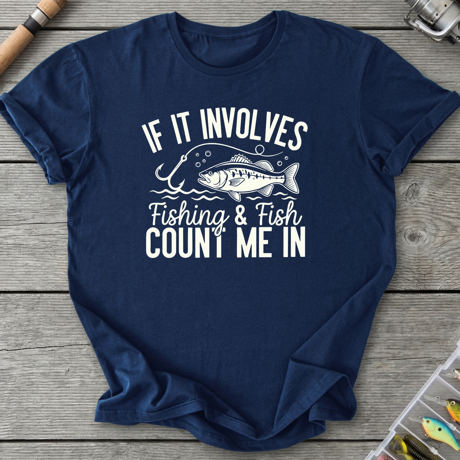 If It Involves Fishing T-Shirt — Navy | River Giants Club