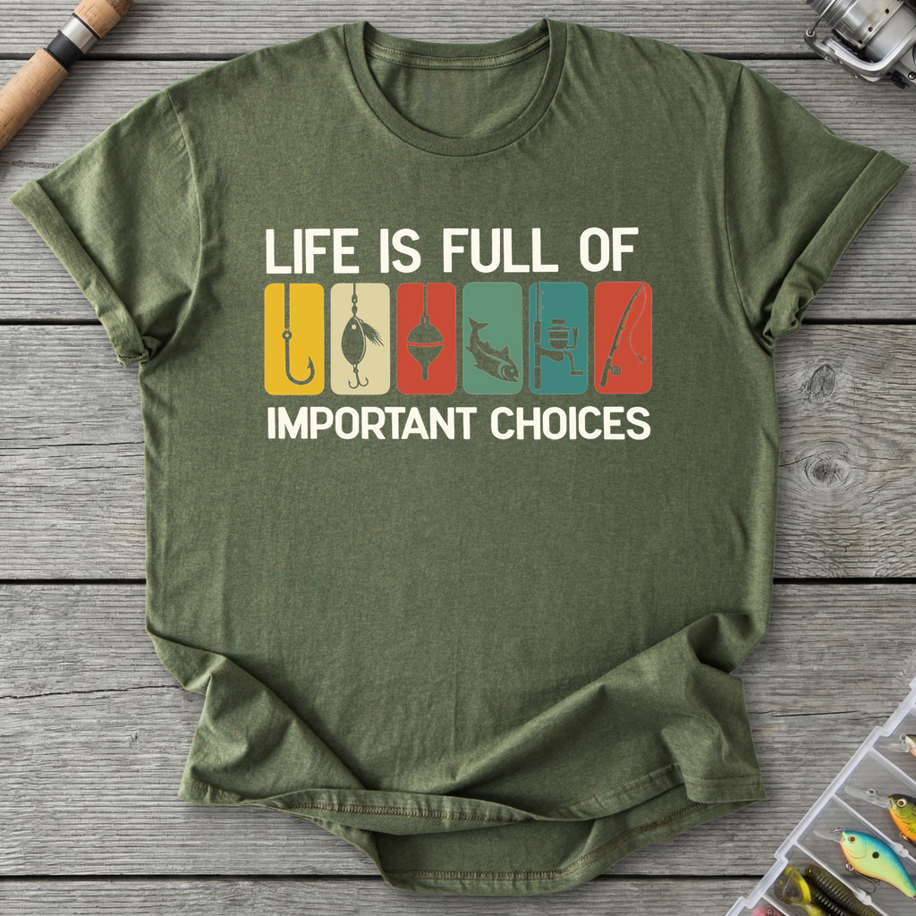 Important Choices T-Shirt — Military Green | River Giants Club