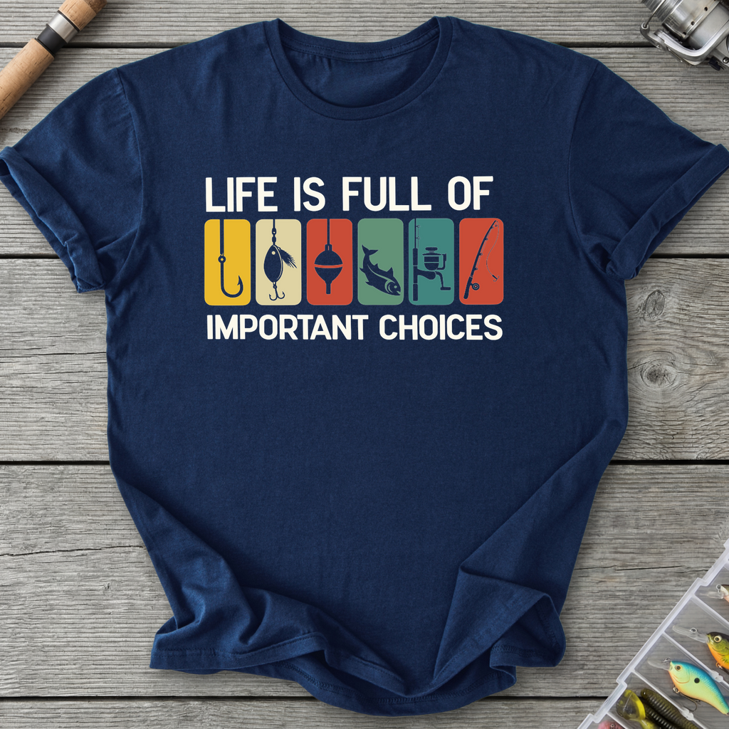 Important Choices T-Shirt — Navy | River Giants Club