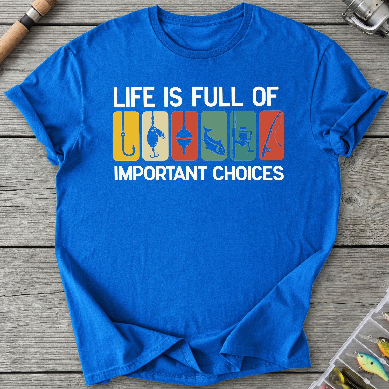 Important Choices T-Shirt — Royal | River Giants Club
