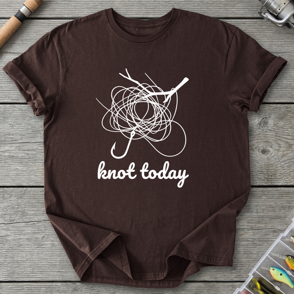 Knot Today Fishing Hook T-Shirt — Dark Chocolate | River Giants Club