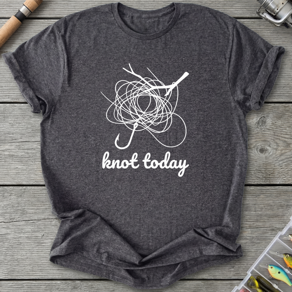 Knot Today Fishing Hook T-Shirt — Dark Heather Grey | River Giants Club