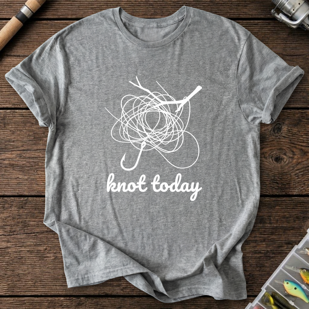 Knot Today Fishing Hook T-Shirt — Graphite Heather | River Giants Club