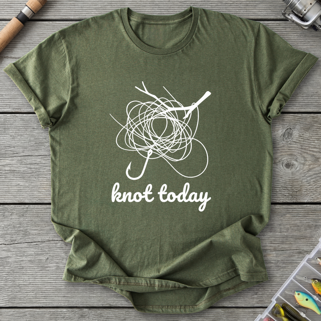 Knot Today Fishing Hook T-Shirt — Military Green | River Giants Club