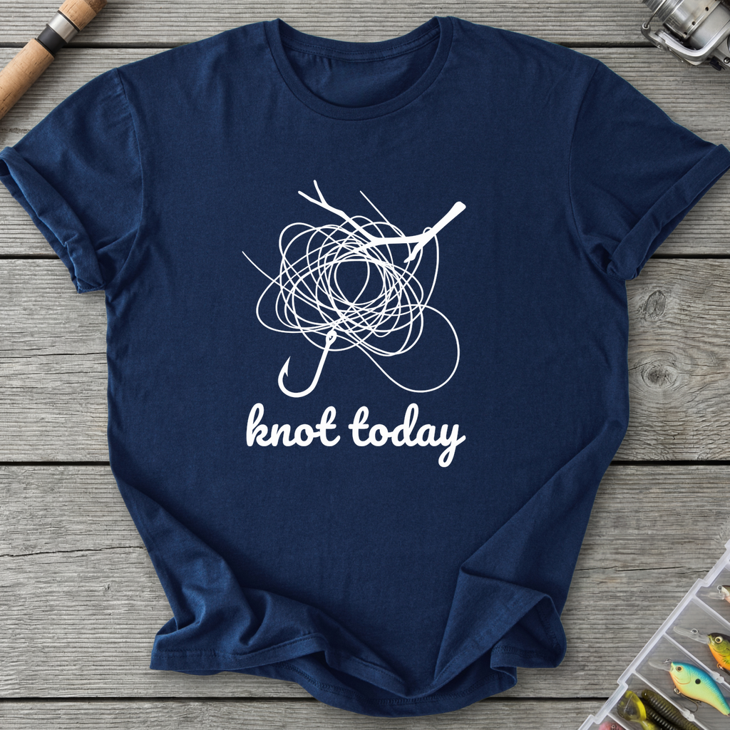 Knot Today Fishing Hook T-Shirt — Navy | River Giants Club