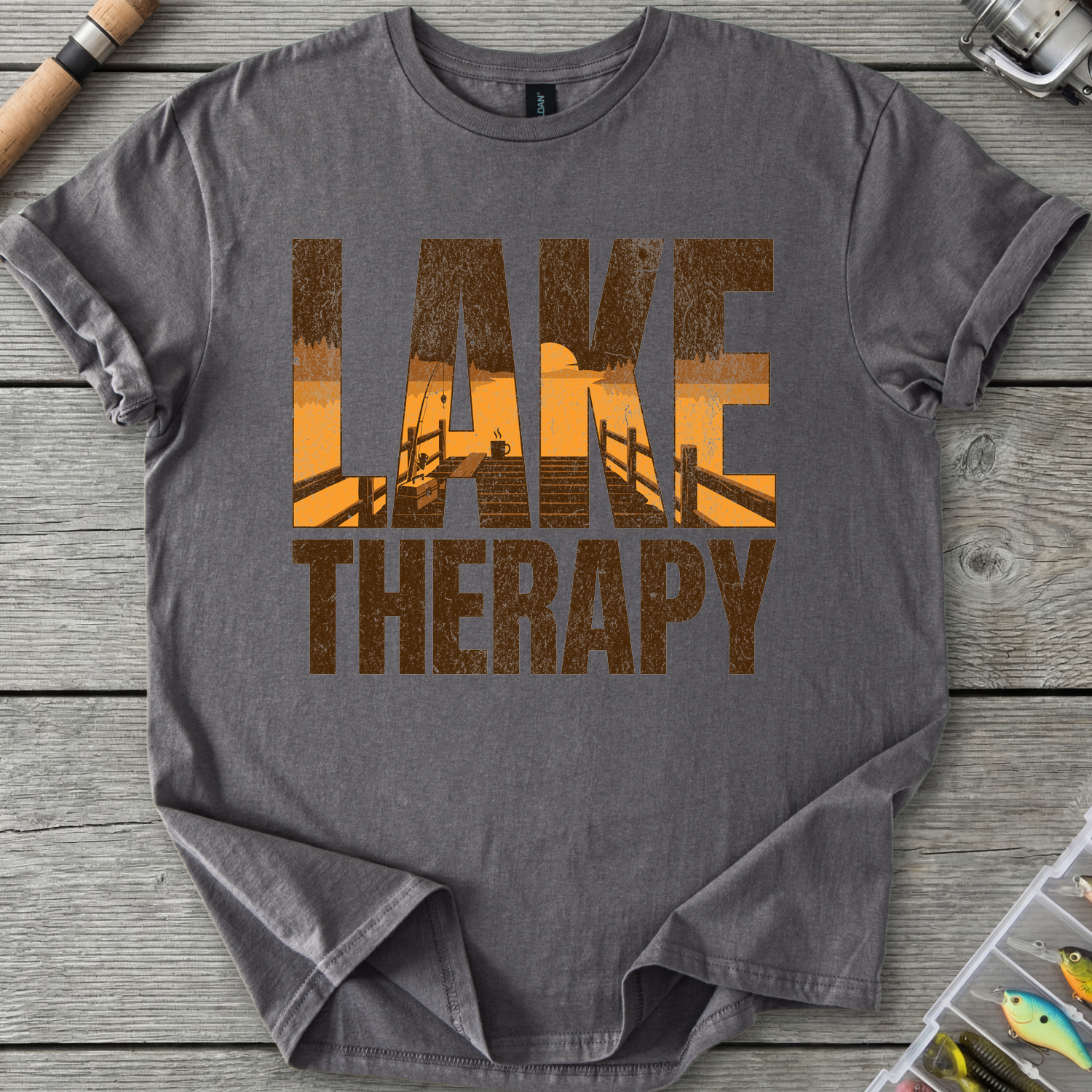 Lake Therapy T‑Shirt — Charcoal | River Giants Club