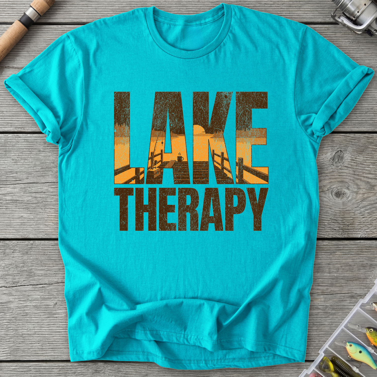 Lake Therapy T‑Shirt — Tropical Blue | River Giants Club