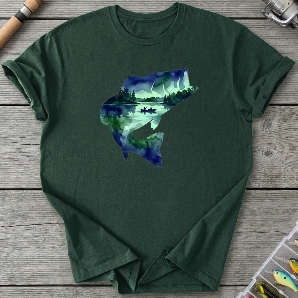 Largemouth Bass Silhouette T-Shirt — Forest Green | River Giants Club