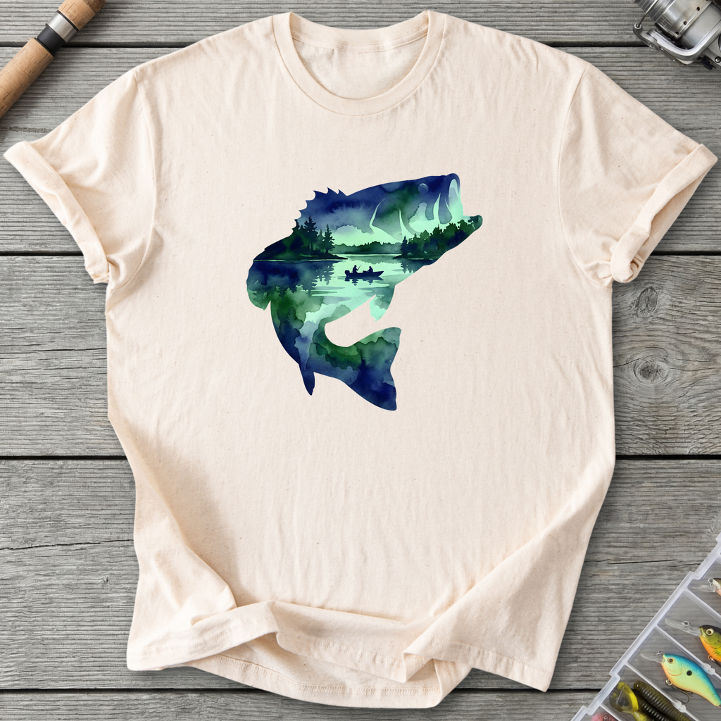 Largemouth Bass Silhouette T-Shirt — Natural | River Giants Club