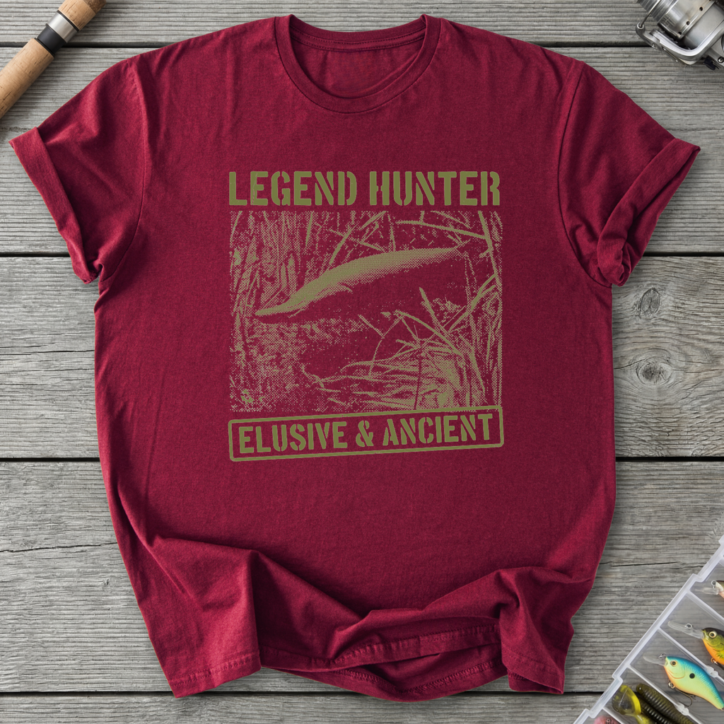 Legend Hunter Fishing T-Shirt — Maroon | River Giants Club