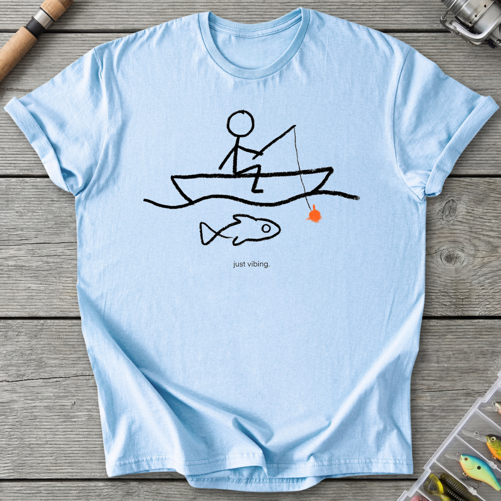 Just Vibing Fishing T-Shirt — Light Blue | River Giants Club